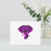 Paars Elephant Animal Briefkaart (Staand voorkant)