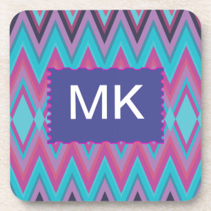 Paars en Aqua Stammen Bier Onderzetter