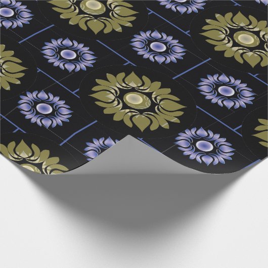 Paars en beige Lotus Wrapping Paper Cadeaupapier (Hoek)