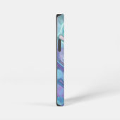 Paars en blauw Abstract Faux Marble iPhone Hoesje (Rechterkant)