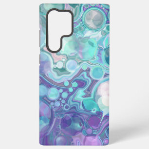  Paars en blauw Abstract Faux Marble Samsung Galaxy Hoesje