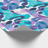 Paars en blauw Abstract geschilderd Cadeaupapier (Hoek)