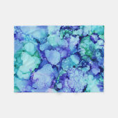 Paars en blauw abstract schilderij fleece deken (Voorkant (Horizontaal))