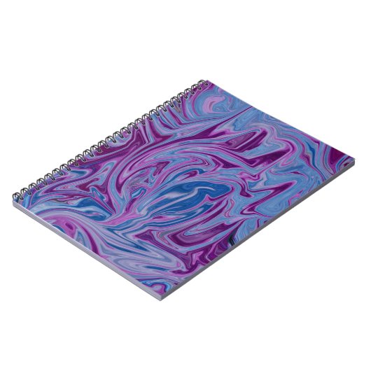 Paars en blauw abstract schilderij notitieboek (Linkerzijde)