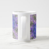 Paars en blauw Abstract trapsontwerp Extra Grote Mok (Achterkant)
