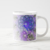 Paars en blauw Abstract trapsontwerp Extra Grote Mok (Rechts)