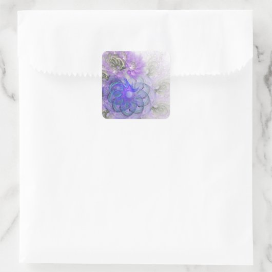 Paars en blauw Abstract trapsontwerp Vierkante Sticker (Tas)