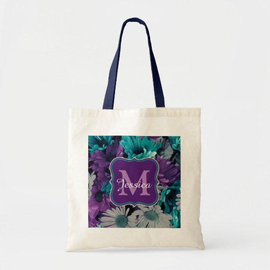 Paars en blauw bloemkool tote bag (Voorkant)