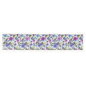 Paars en blauw bloemmotief medium tafelloper (Horizontaal)