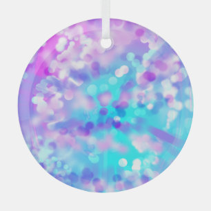 Paars en blauw Bokeh 7518 Glas Ornament