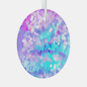 Paars en blauw Bokeh 7518 Glas Ornament (Voorkant Rechts)