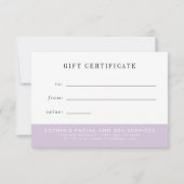 Paars en blauw cadeaucertificaat voor marmer (Achterkant)