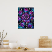 Paars en blauw fractal poster (Keuken)