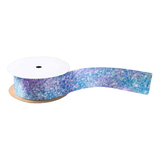 Paars en blauw glitter- en spaarpatroon lint (Spoel)
