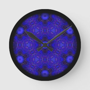 Paars en blauw in 3D Ronde Klok