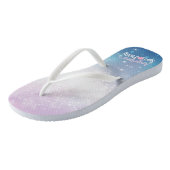 Paars en blauw met witte Sparks| Roze Spa Flower Teenslippers (Schuin)