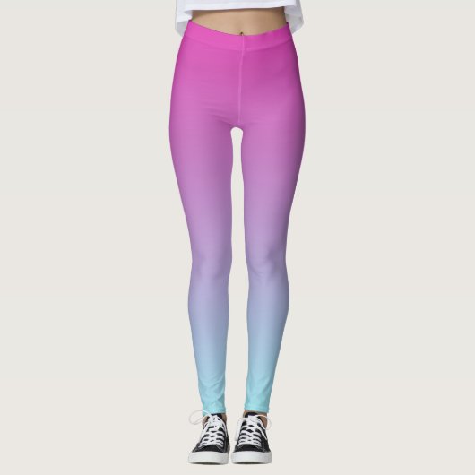 Paars en blauw Ombre Leggings (Voorkant)