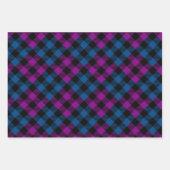Paars en blauw Quilt Buffalo Plaid Holiday Inpakpapier Vel (Voorkant 3)