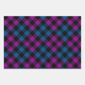 Paars en blauw Quilt Buffalo Plaid Holiday Inpakpapier Vel (Voorkant 2)