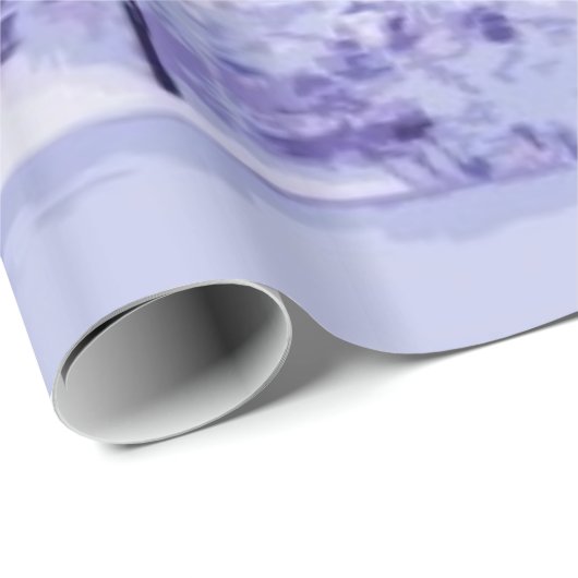 Paars en blauw winterplatform cadeaupapier (Rol Hoek)