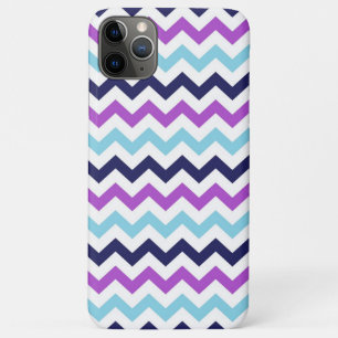 Paars en blauw Zig Zag Chevrons Pattern iPhone 11 Pro Max Hoesje