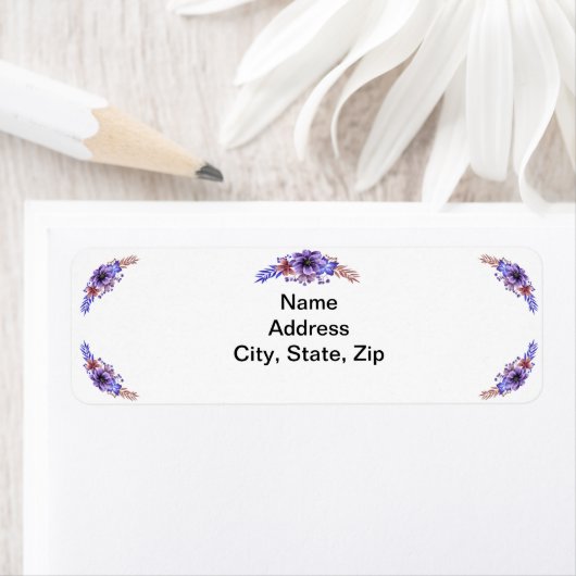 Paars en blauwe Waterverf Florenz Adresetiketten Etiket (Insitu)