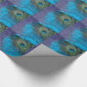 Paars en Blauwgroen Peacock Cadeaupapier (Hoek)