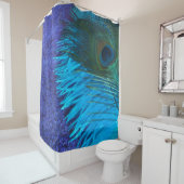 Paars en Blauwgroen Peacock Douchegordijn (In situ)