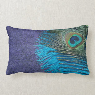Paars en Blauwgroen Peacock Kussen