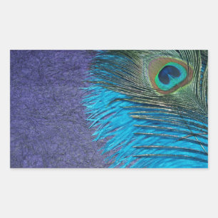 Paars en Blauwgroen Peacock Rechthoekige Sticker