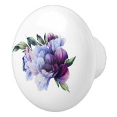 Paars en Blue Lush Peony Clear Afbeelding Keramische Knop (Rechts)