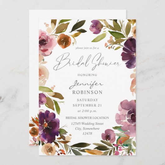 Paars en Blush Roze Vrijgezellenfeest V2 Groot Kaart (Voorkant / Achterkant)