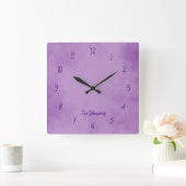 Paars en classie Vierkante Klok (Huis)