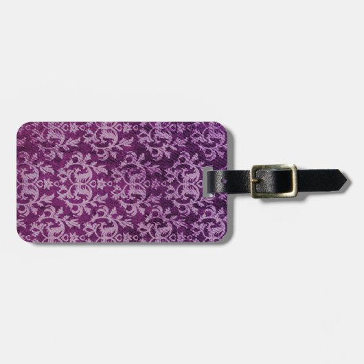 Paars en crème met flaconetiket bagagelabel (Voorkant horizontaal)