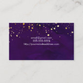 Paars en Faux Gold Glitter Visitekaartje (Achterkant)