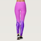 Paars- en frambozenFloral Leggings (Achterkant)