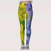 Paars en geel leggings (Voorkant)