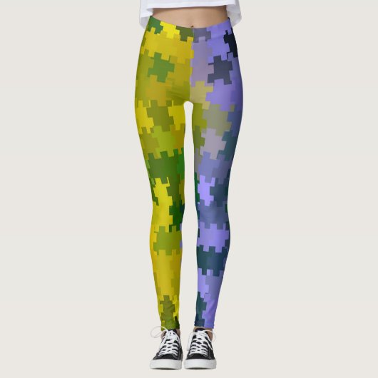 Paars en geel leggings (Voorkant)