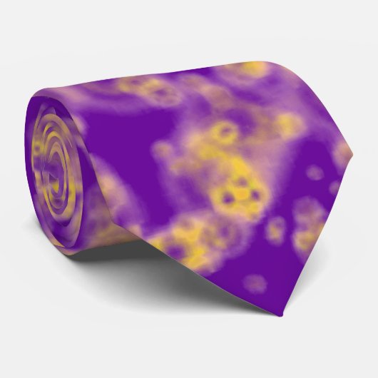 Paars en geel ontwerp stropdas (Opgerold)