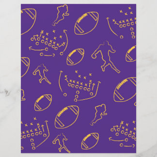Paars en Geel Voetbalpatroon Scrapbookpapier