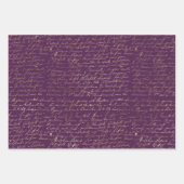Paars en Gold Paris Inpakpapier Vel (Voorkant)