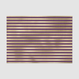PAARS EN GOLD STRIPE PATROON TISSUEPAPIER