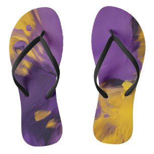 Paars en Goud Abstract Teenslippers