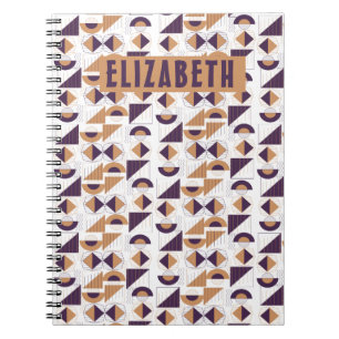 Paars en goud Aesthetisch abstract Patroon Notitieboek