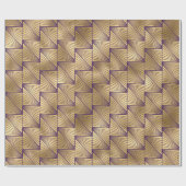 Paars en goud Art Deco patroon Cadeaupapier (Vlak)