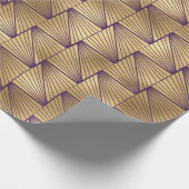 Paars en goud Art Deco patroon Cadeaupapier (Hoek)