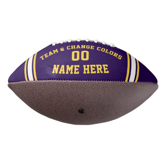 Paars en goud - Gepersonaliseerd Football met Afbe (Gedraaid 270)