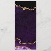 Paars en Goud Glitter Agate Marmer Bruiloft Menu (Achterkant)