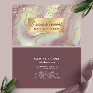 Paars en Goud Glitter Luxe Visitekaartje