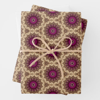 Paars en goud inpakpapier. inpakpapier vel